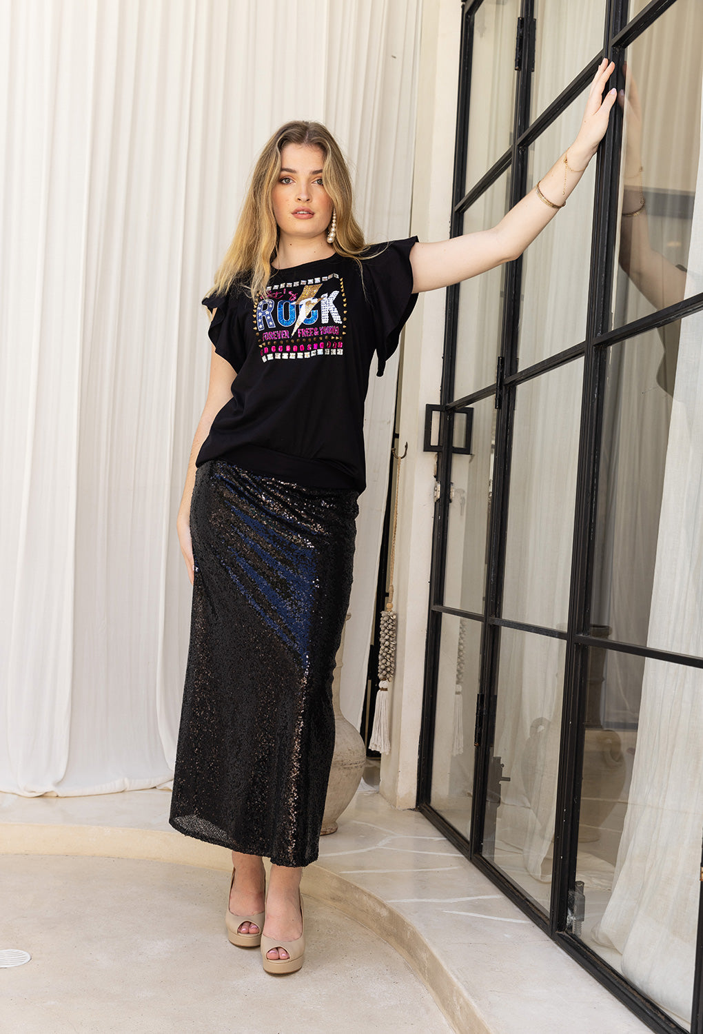 Black sequin skirt australia best sale