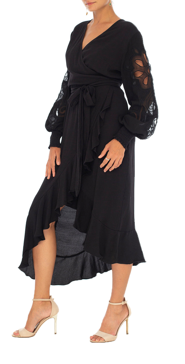 Ganni lorita wrap shop dress